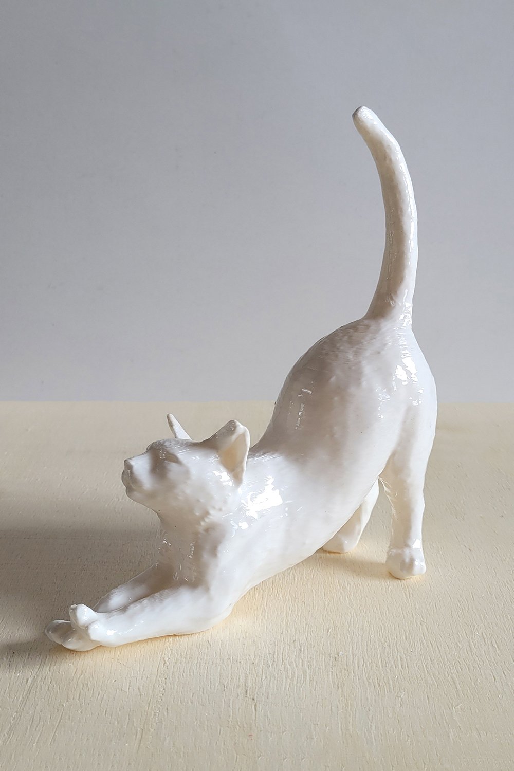 Esneyen Kedi Yüzük Düzenleyici | Beyaz - 4