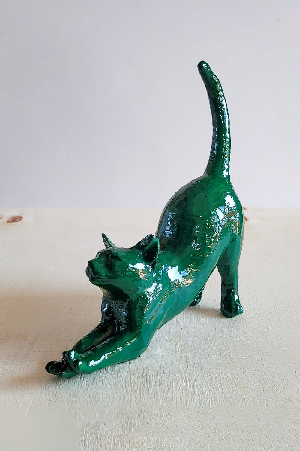 Esneyen Kedi Yüzük Düzenleyici | Zümrüt Yeşili - 9