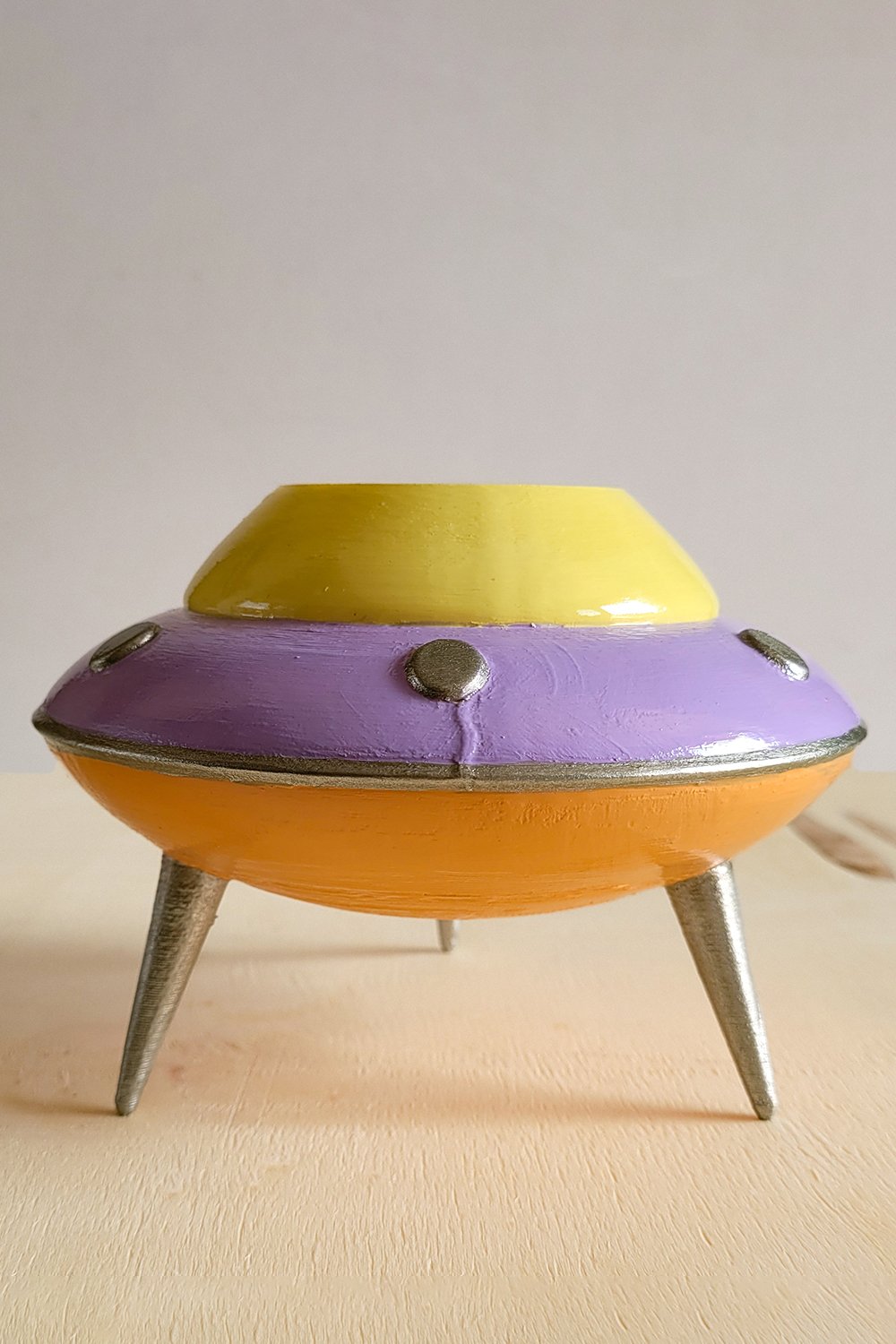 Retro Mini Ufo Saksı | Pastel Mor - 6