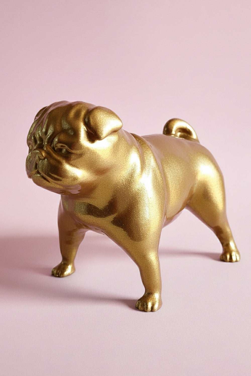 Pug Köpek Figürü | Antik Gold - 0