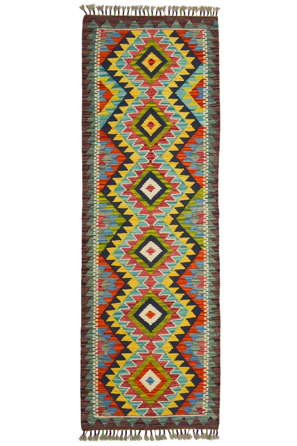 El Dokuma Afgan Kilim Yolluk 61x197 Cm (1.2 M²) - 0