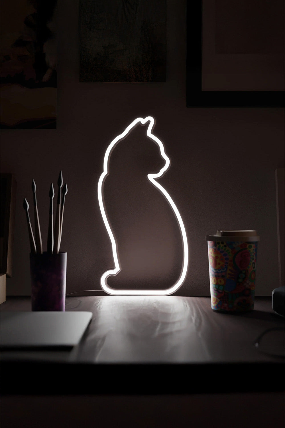 Mustard Cat Led Işık - 0