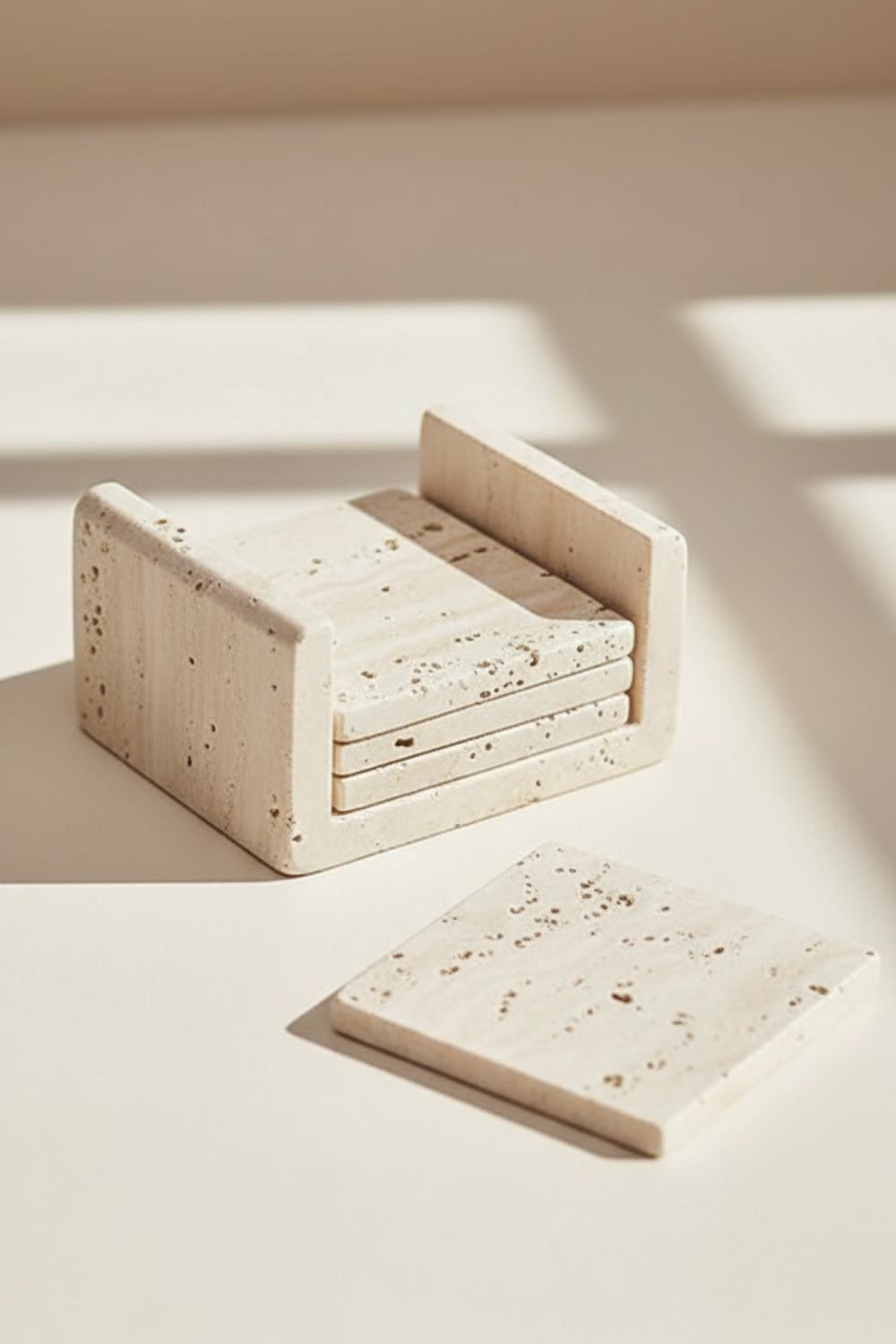 Traverten Bardak Altlığı (6'lı Set) - 0