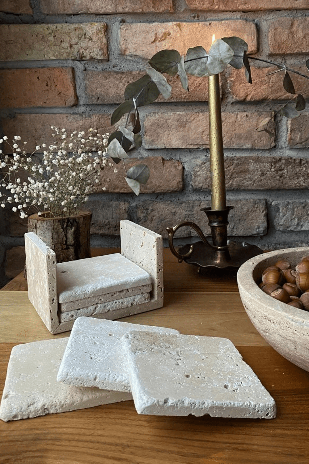 Traverten Bardak Altlığı (6'lı Set) - 1