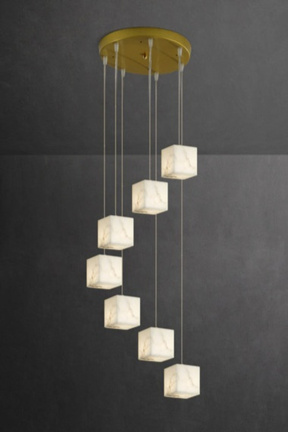 Mermer 7 Li Küp Avize - 2