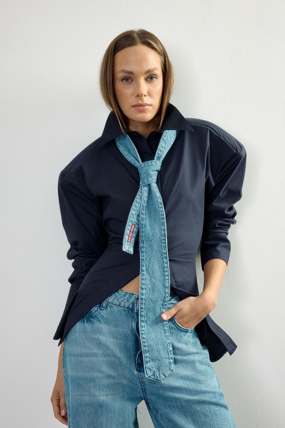 Padded Pleated Merlot Shirt - 0