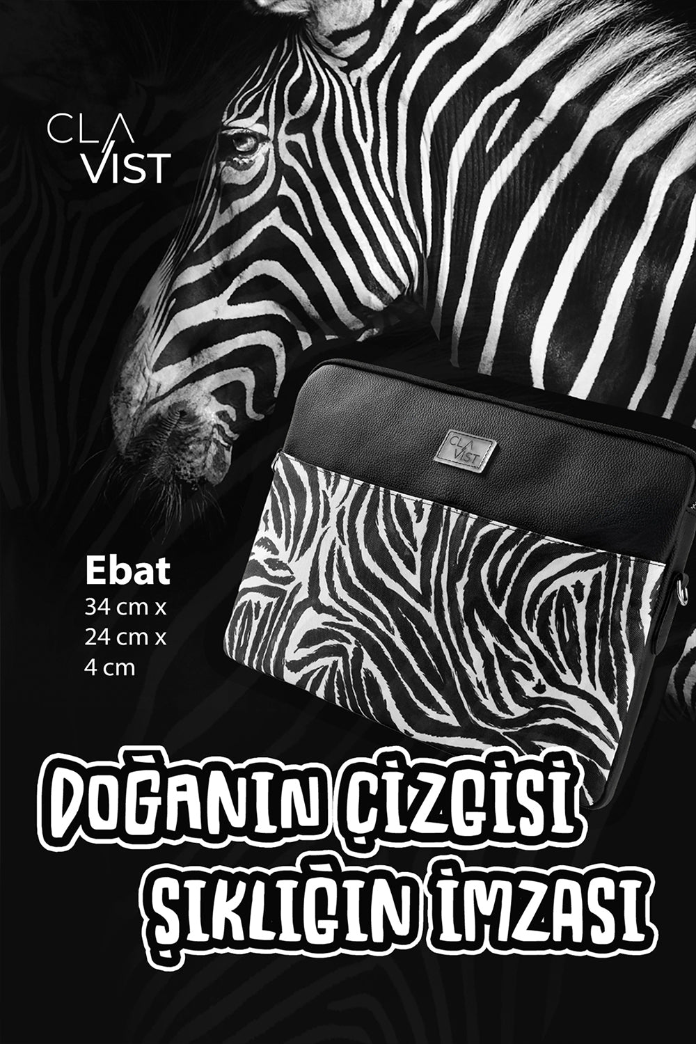 Zebra Desenli Laptop & Macbook & Ipad Kılıfı - 3