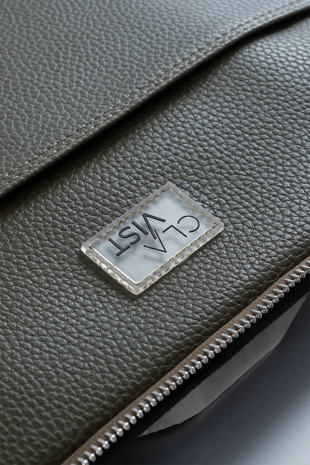 Vegan Deri Portföy Çanta Haki - 8