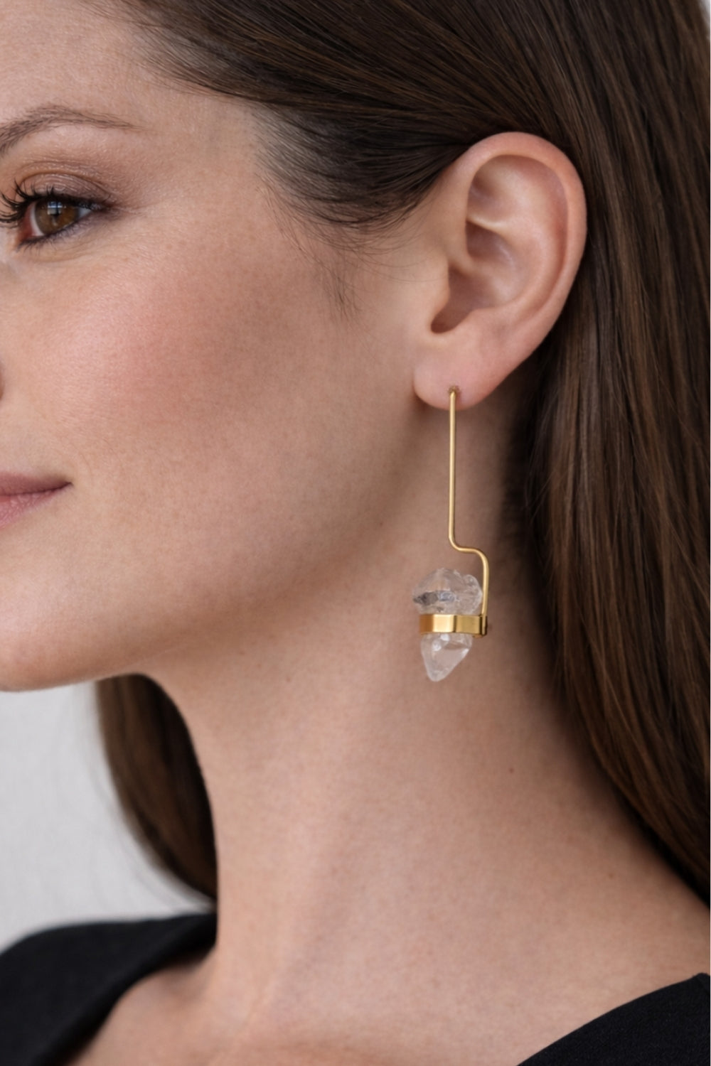 Palafrugell Kuvars Gümüş Küpe - 1