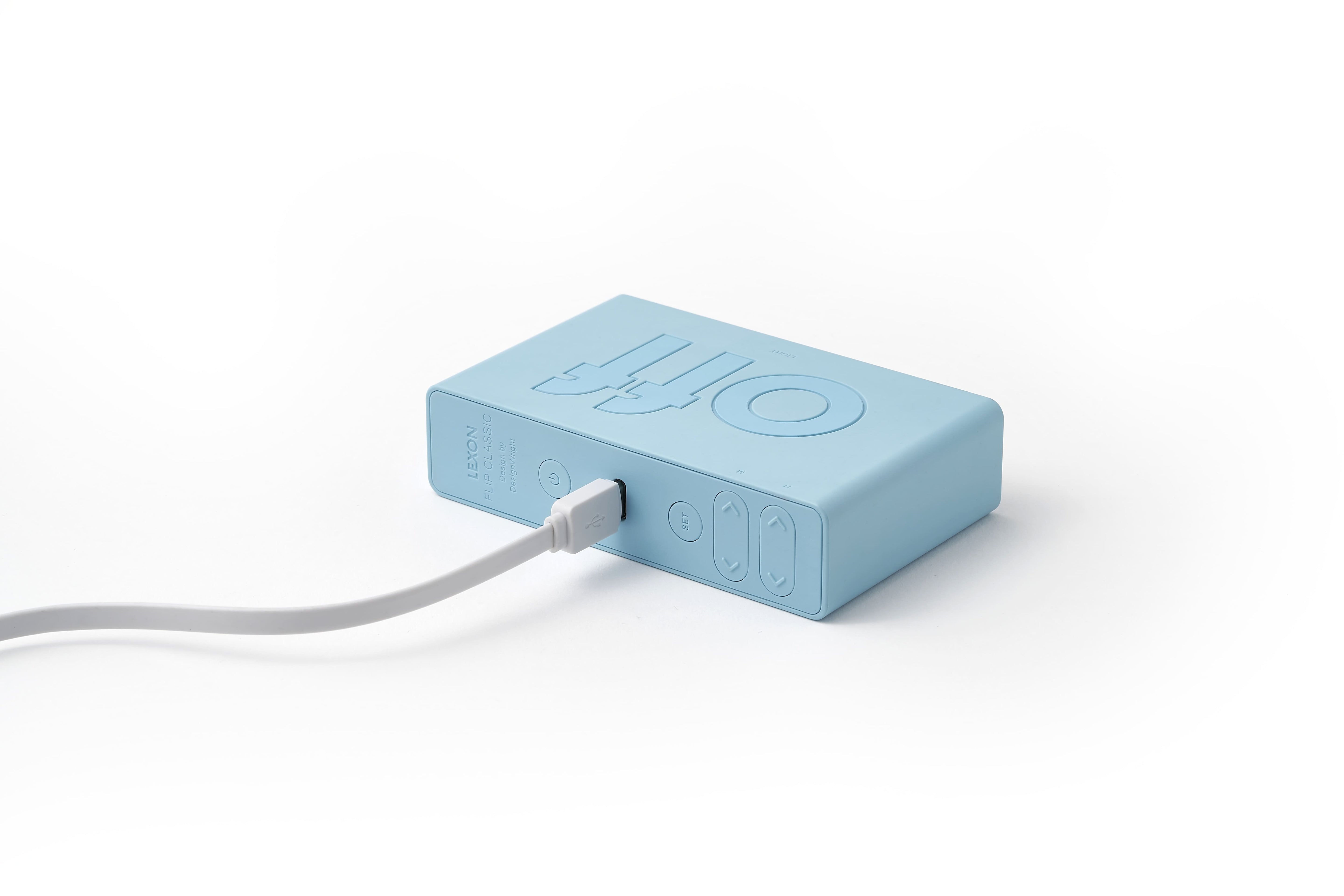 Flip Klasik şarj Edilebilir Alarm Saat Açık Mavi - 1