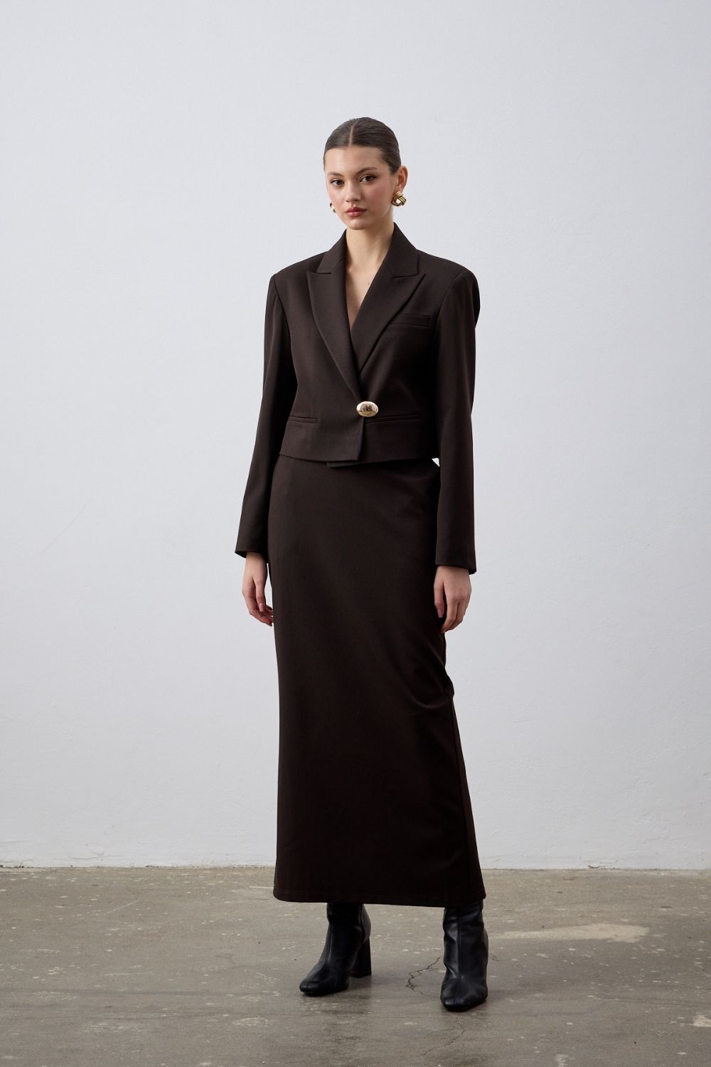 Tokalı Ceket Kahve - 1