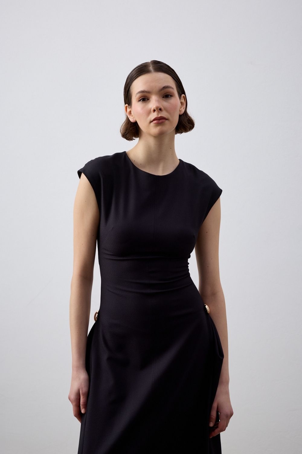 Jessie Tokalı Maxi Siyah Elbise - 0