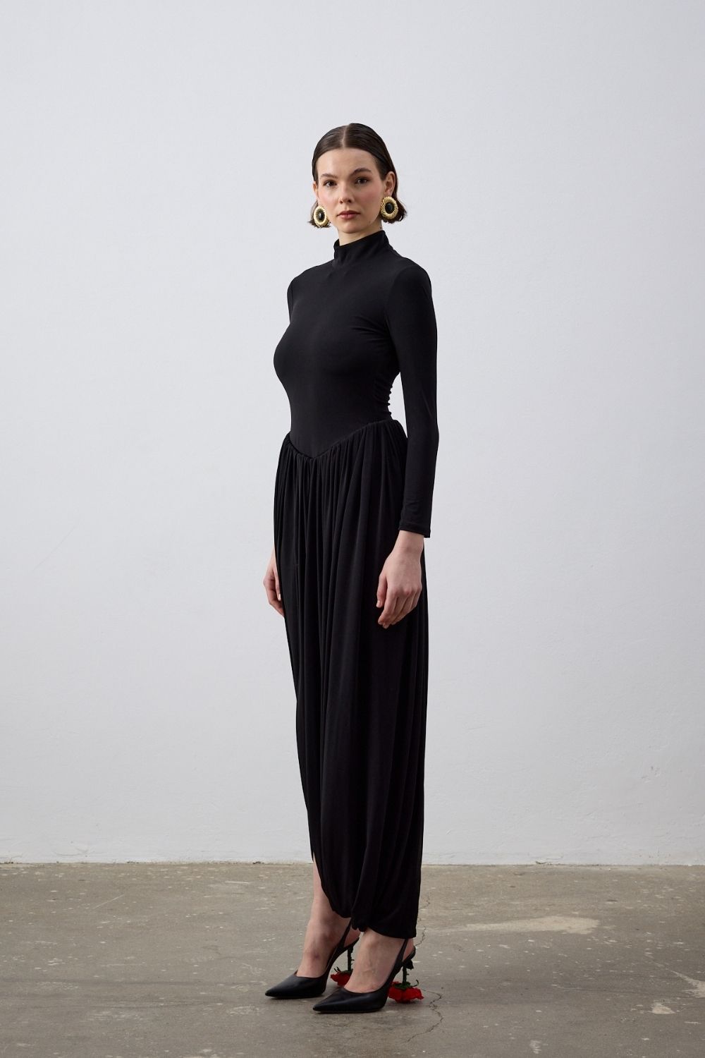 Serena Şalvar Elbise Siyah - 2