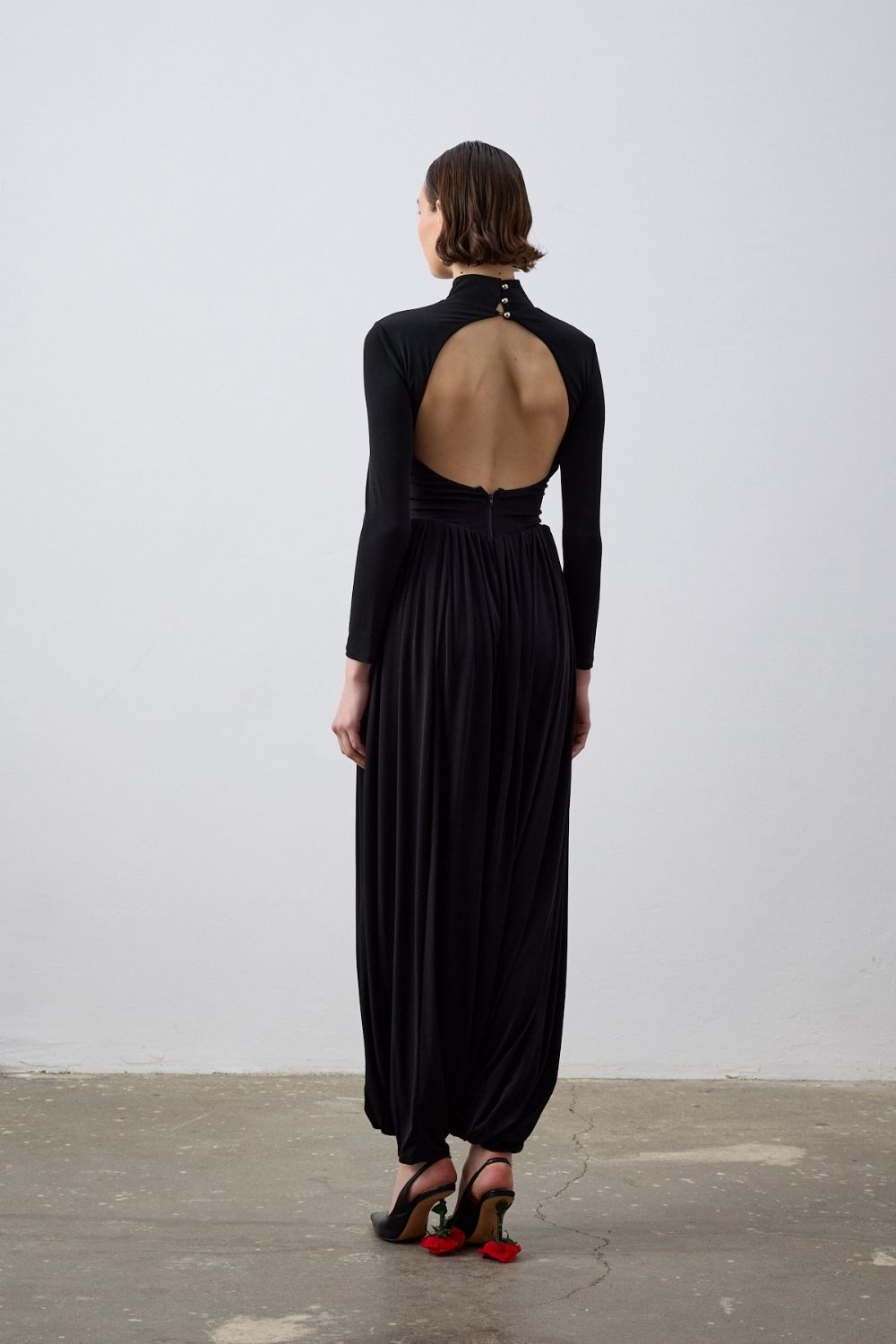 Serena Şalvar Elbise Siyah - 3