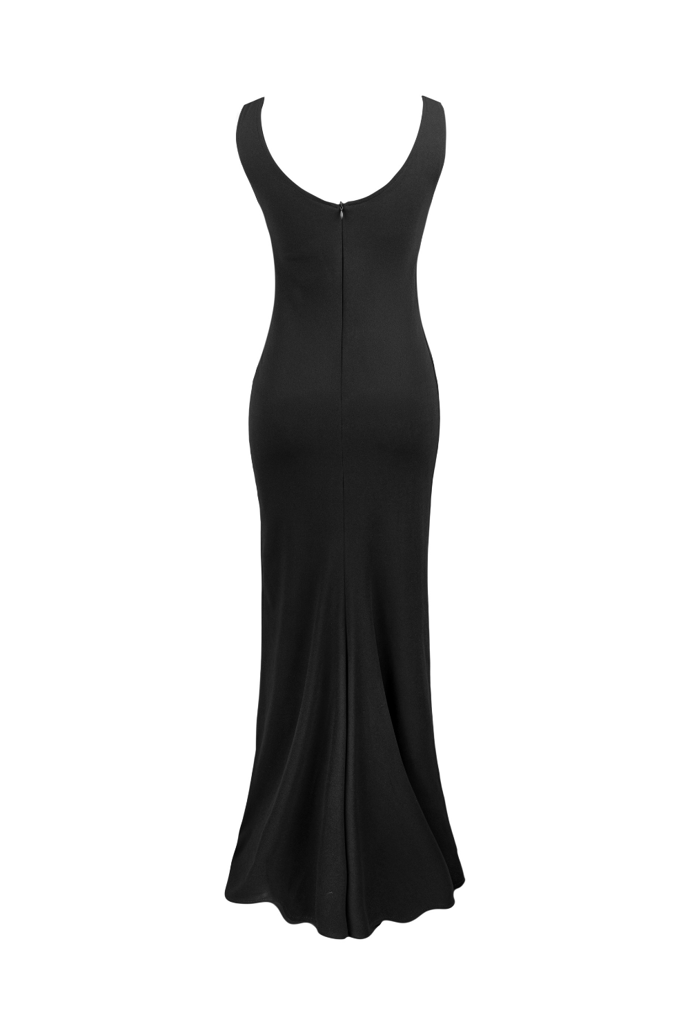 Lara Kare Yaka Siyah Maxi Elbise - 3