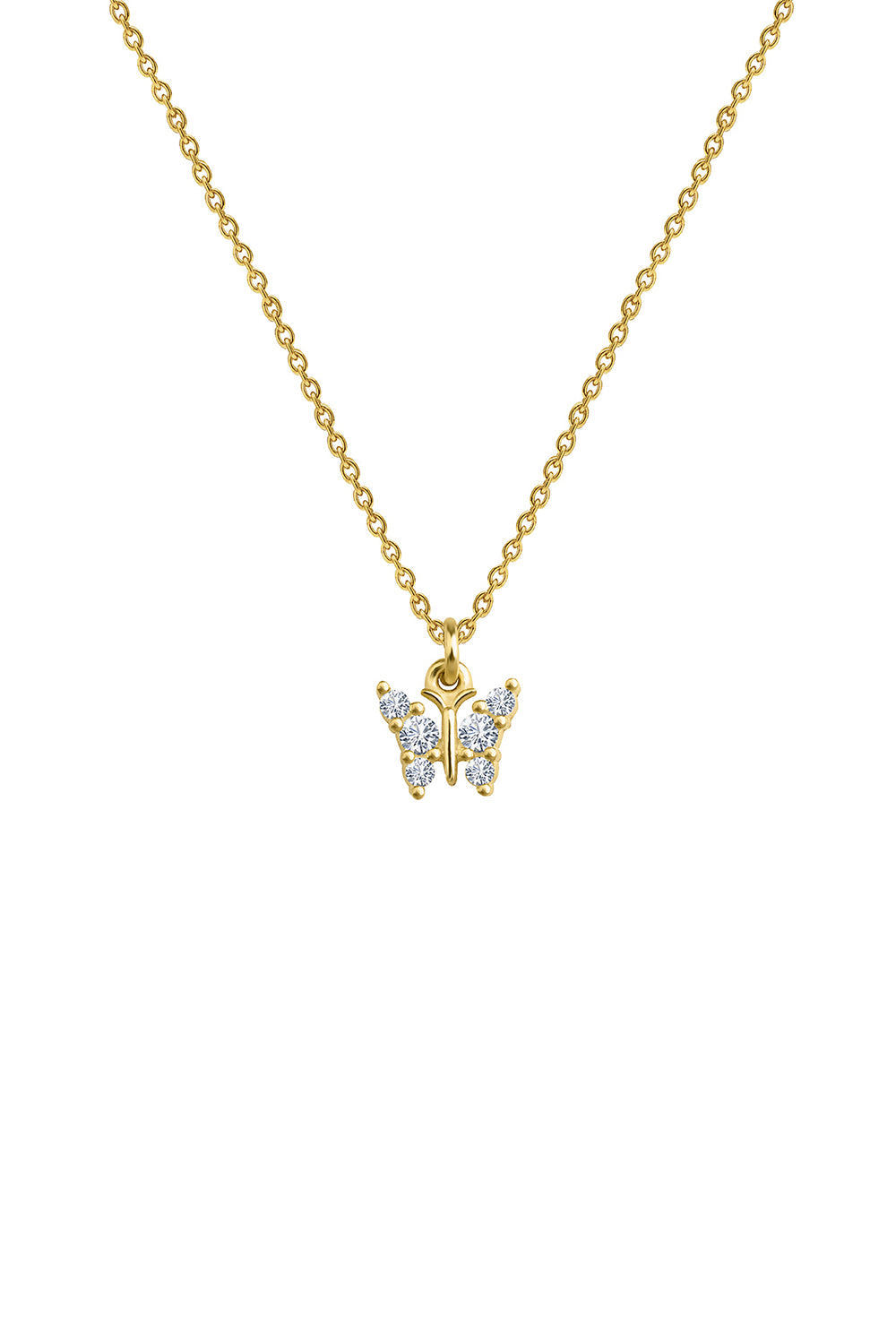 Taşlı Kelebek Kolye - 0