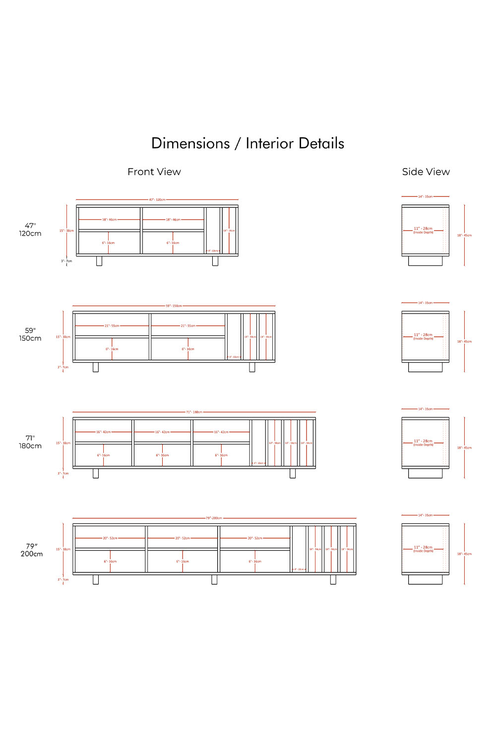 Masif Ahşap Dikey Bölmeli Tv Ünitesi - 12