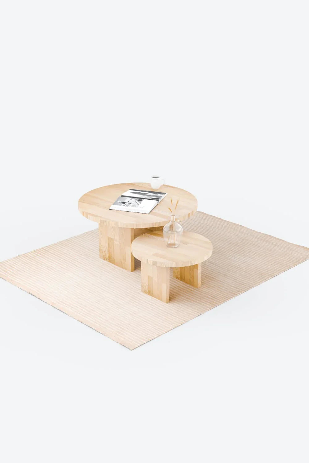 Masif Ahşap Yuvarlak Orta Sehpa - 0