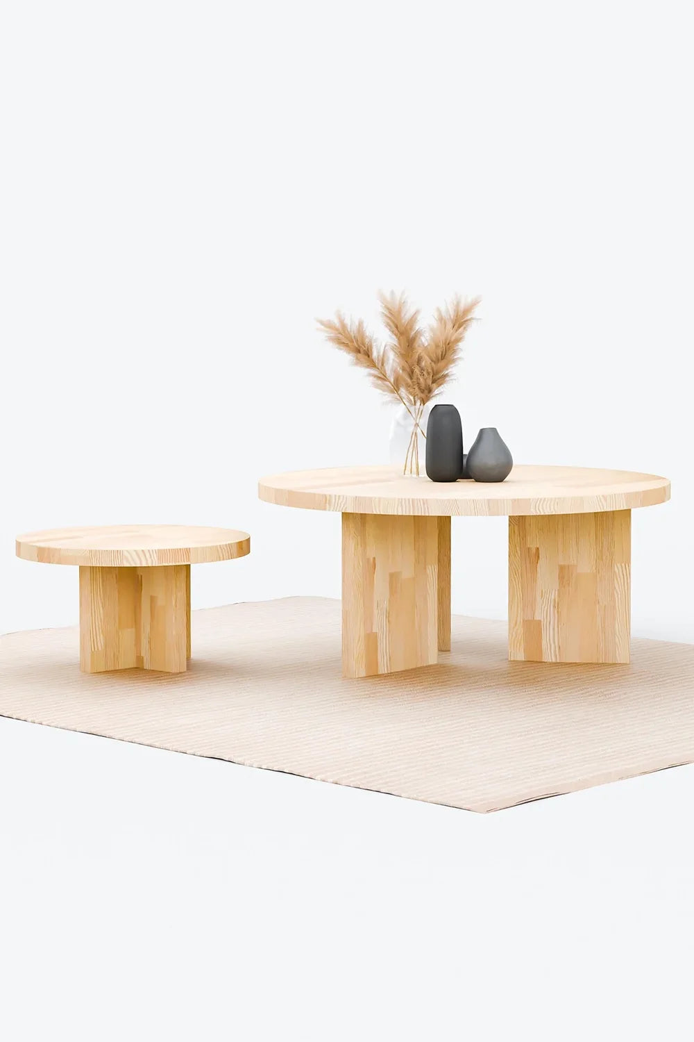 Masif Ahşap Yuvarlak Orta Sehpa - 10