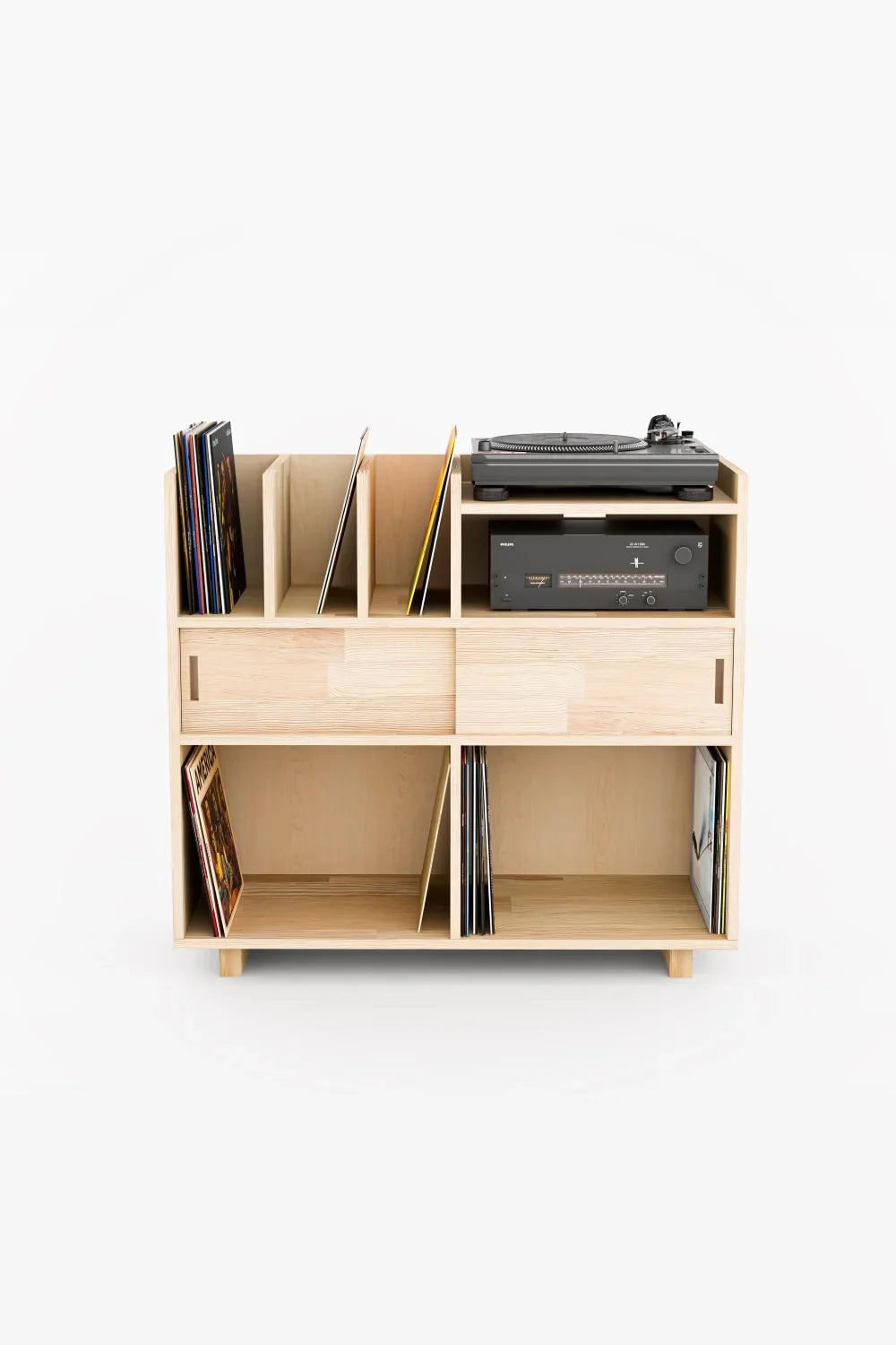 Masif Ahşap Plak Çalar Standı - 0