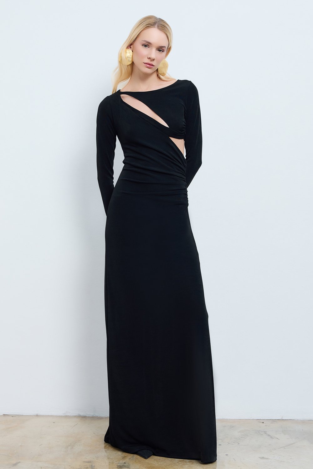 Alva Cut-Out Detaylı Maksi Elbise - 1