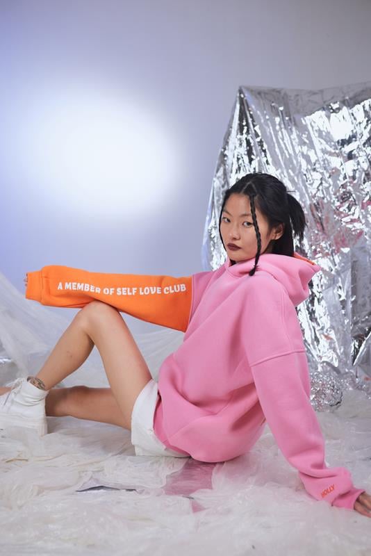 Kadın Pembe Oversize Baskılı Kapüşonlu Lenora Sweatshirt - 0
