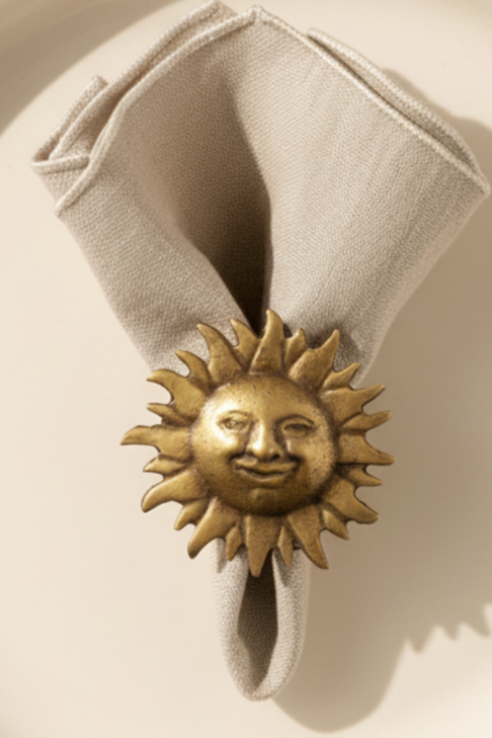 Sun Pirinç Peçete Halkası Mat- 2'li Set-Napkin Ring - 1