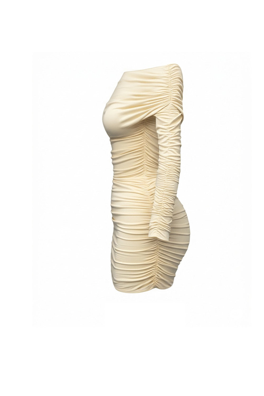 Limited Edition Nude Echo - Bej Rengi Jarse Elbise - 8