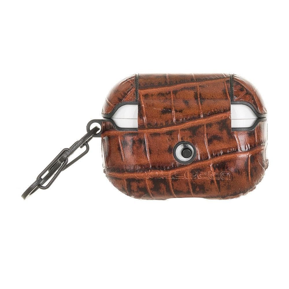 Aurel Hook Crocodile Brown Hakiki Deri Airpods Pro Kılıfı – Airpods Pro 1 & 2 Uyumlu - 2