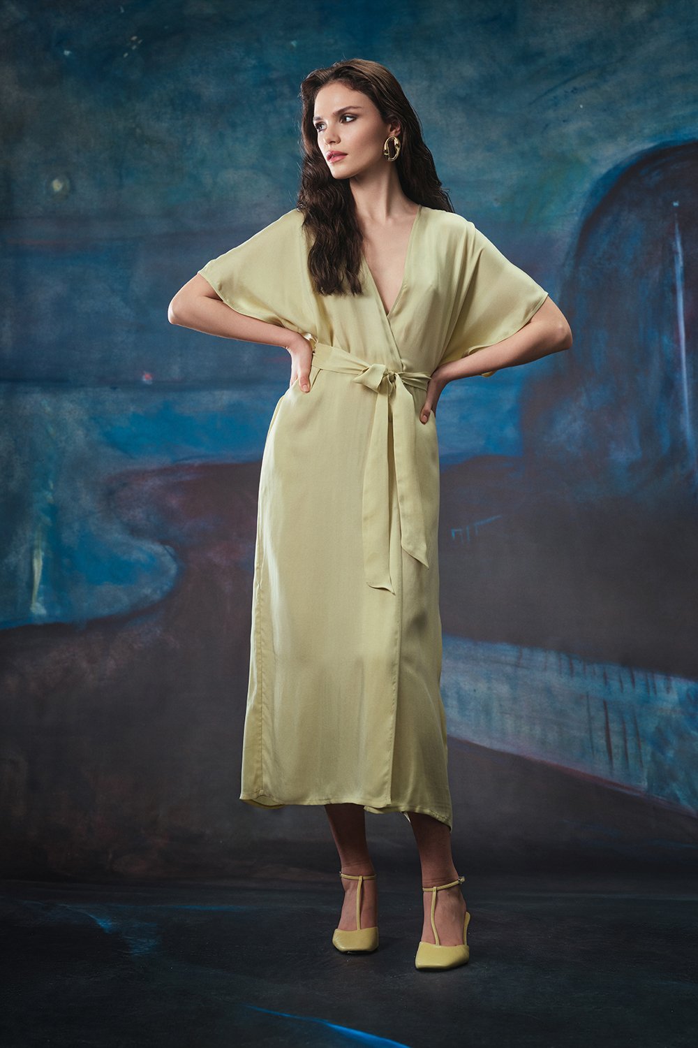Venus Sabahlık Kimono - Krem - 5