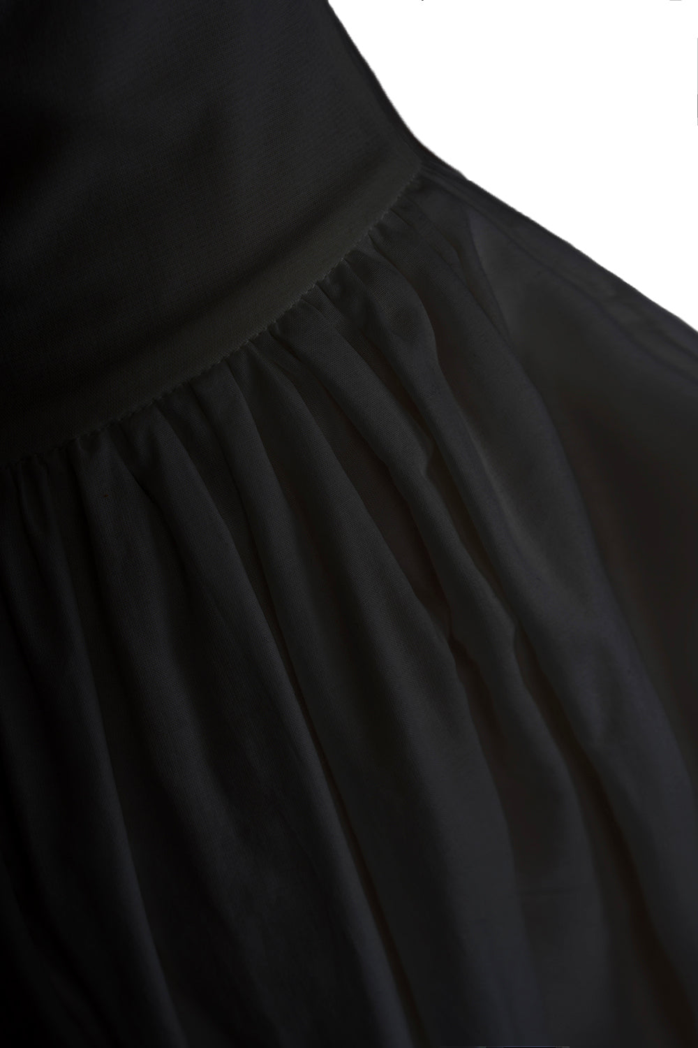Poplin Yüksek Bel Siyah Midi Etek - 4
