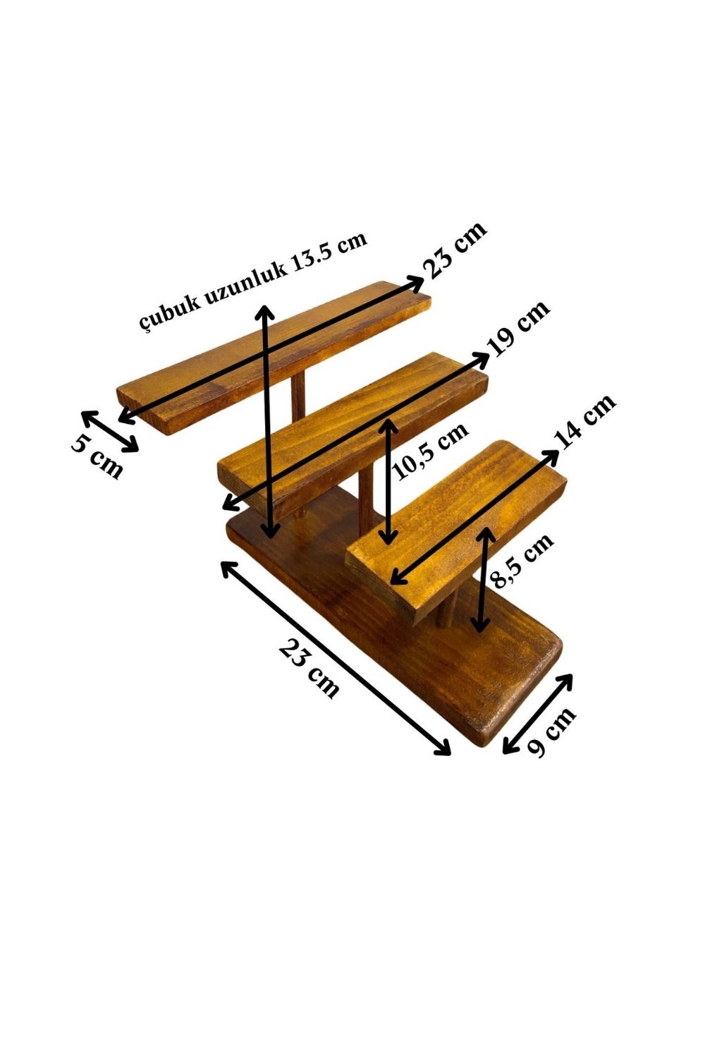 Ahşap Takı Standı, Üç Kademeli Aksesuar Düzenleyici - 3