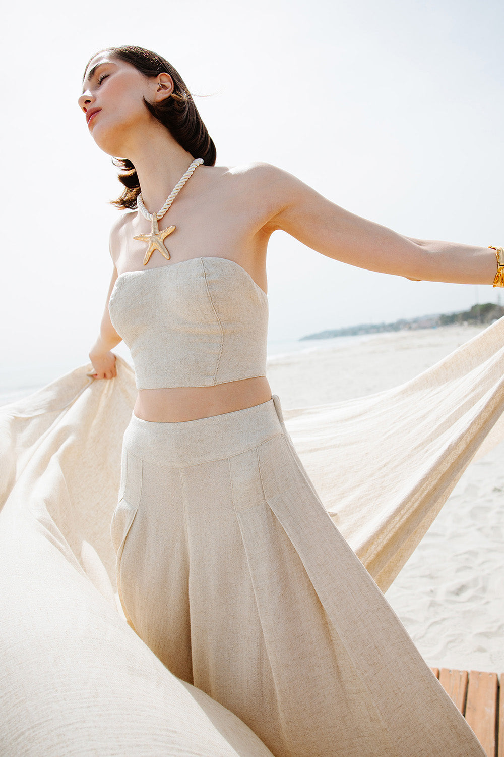 Keten Bandeau Bluz - 0