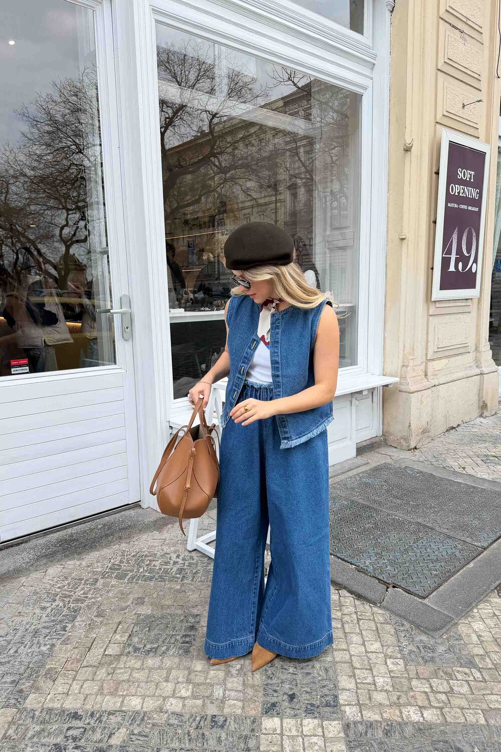 Denim Palazzo Pantolon - 0