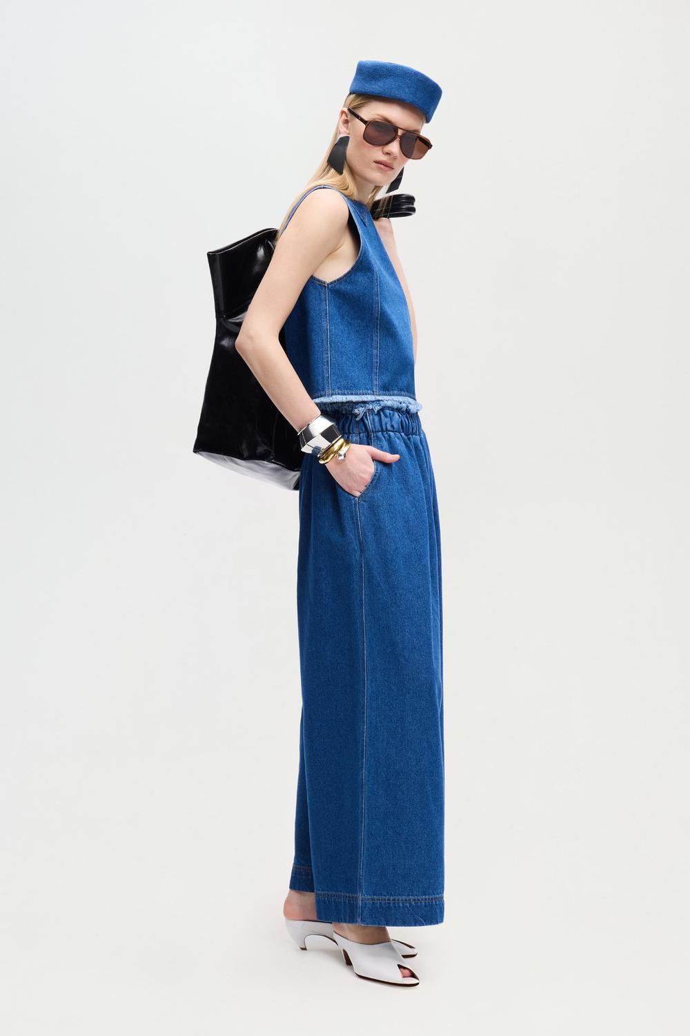Denim Palazzo Pantolon - 4