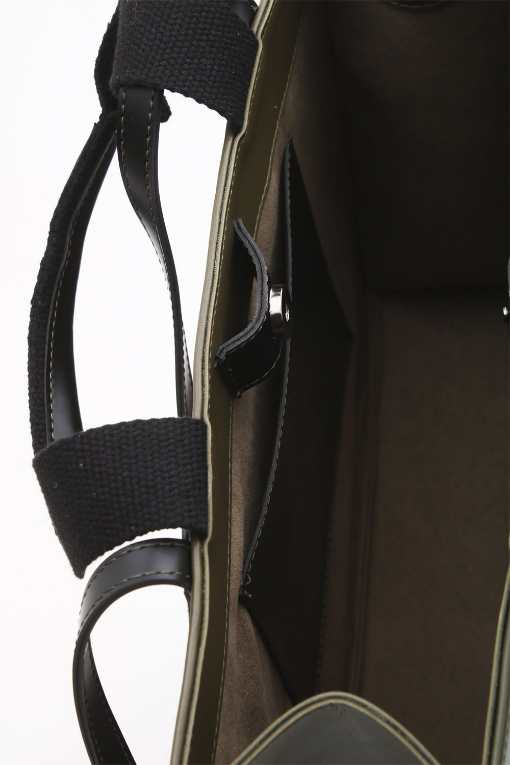 Embroidered Khaki Leather Tote - 9