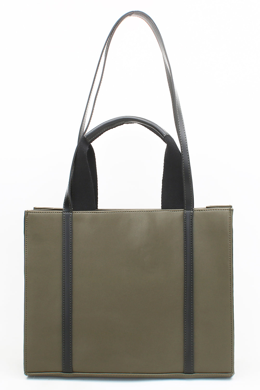 Embroidered Khaki Leather Tote - 6