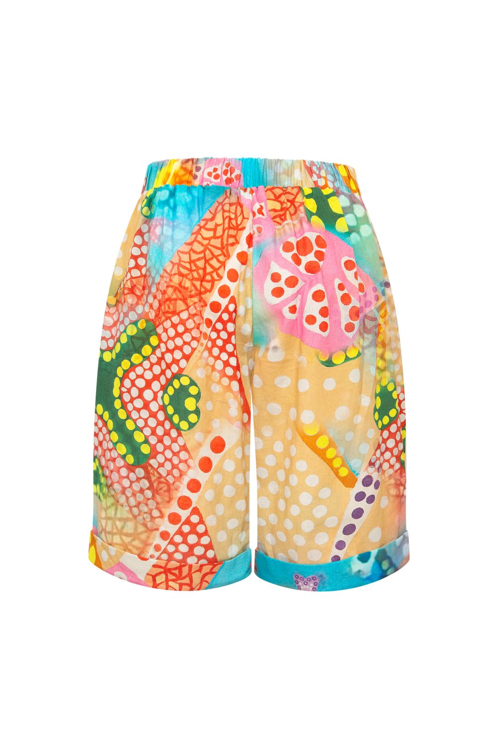 Mojito Beli Lastikli Keten Bermuda - 3