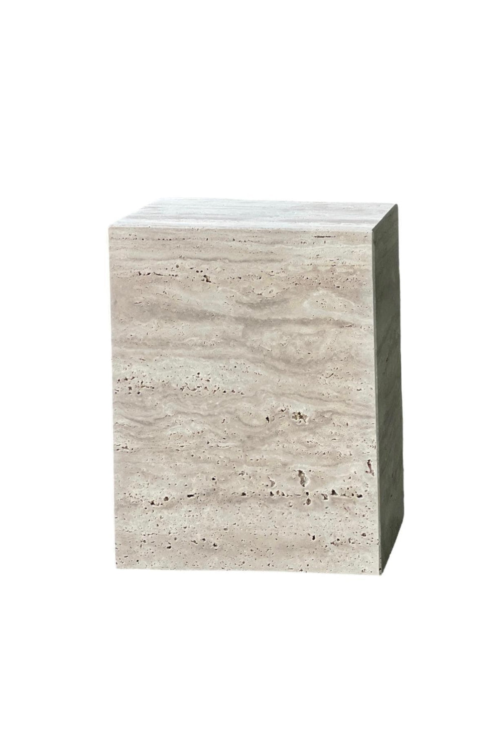 Cave Travertine Side Table - 1