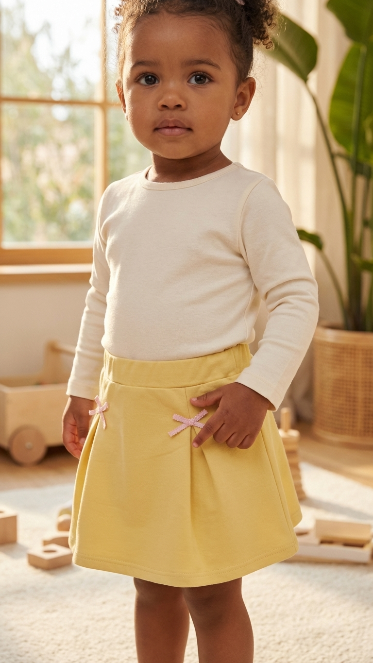 Kurdela Detaylı Etek - Butter Yellow - 1