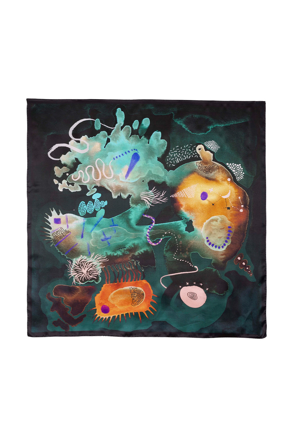 Coralline İpek Saten Eşarp ⎮ 90x90 Cm - 1