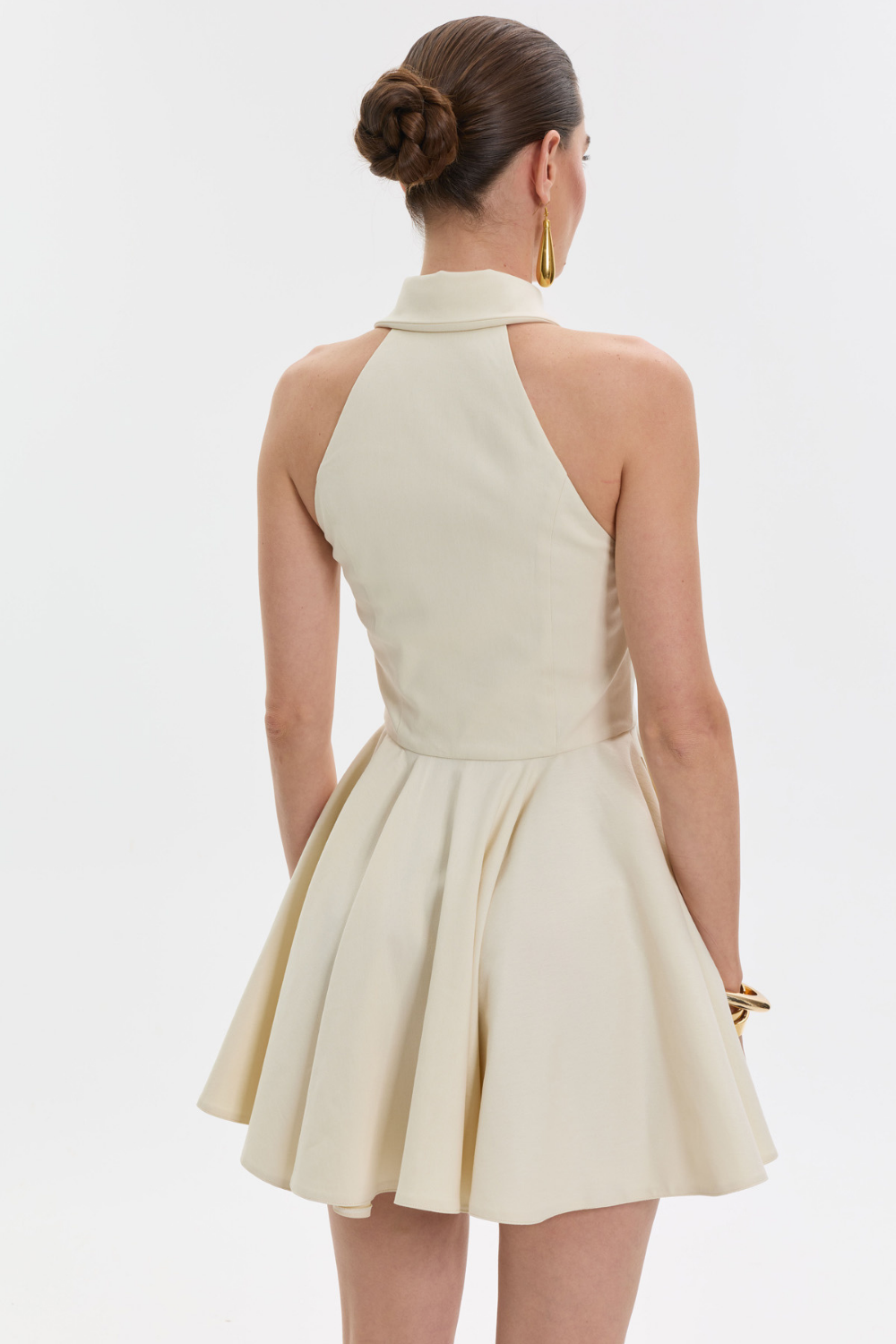 L'ange Blanc Beyaz Mini Elbise - 3