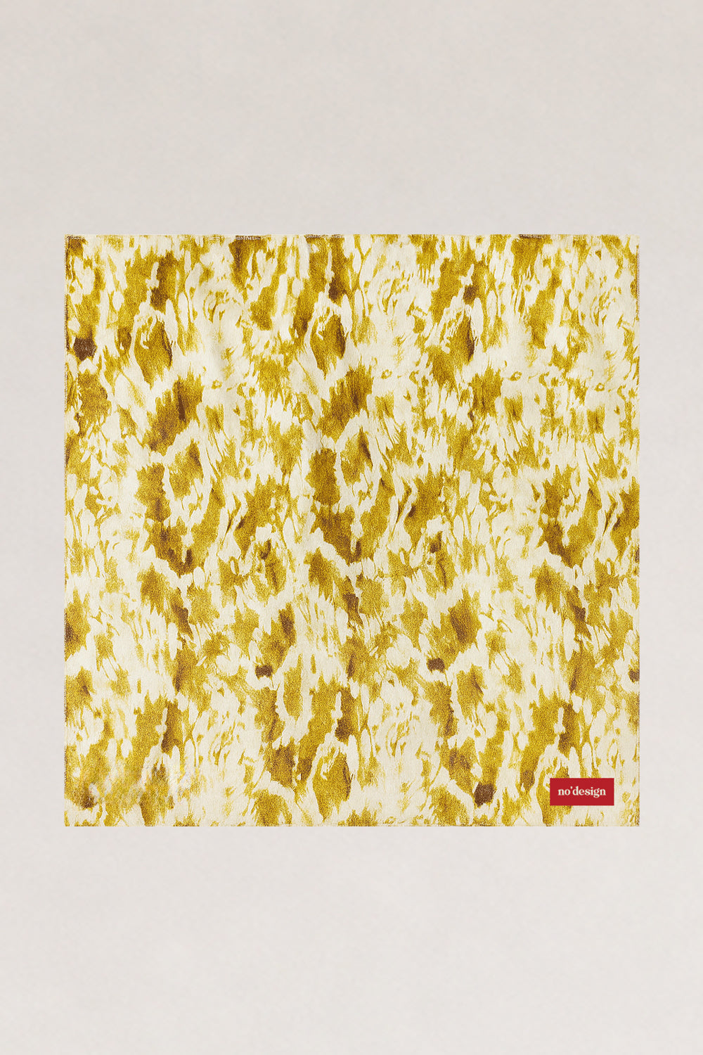 Sarı Desenli Saten Fular Bandana - 1