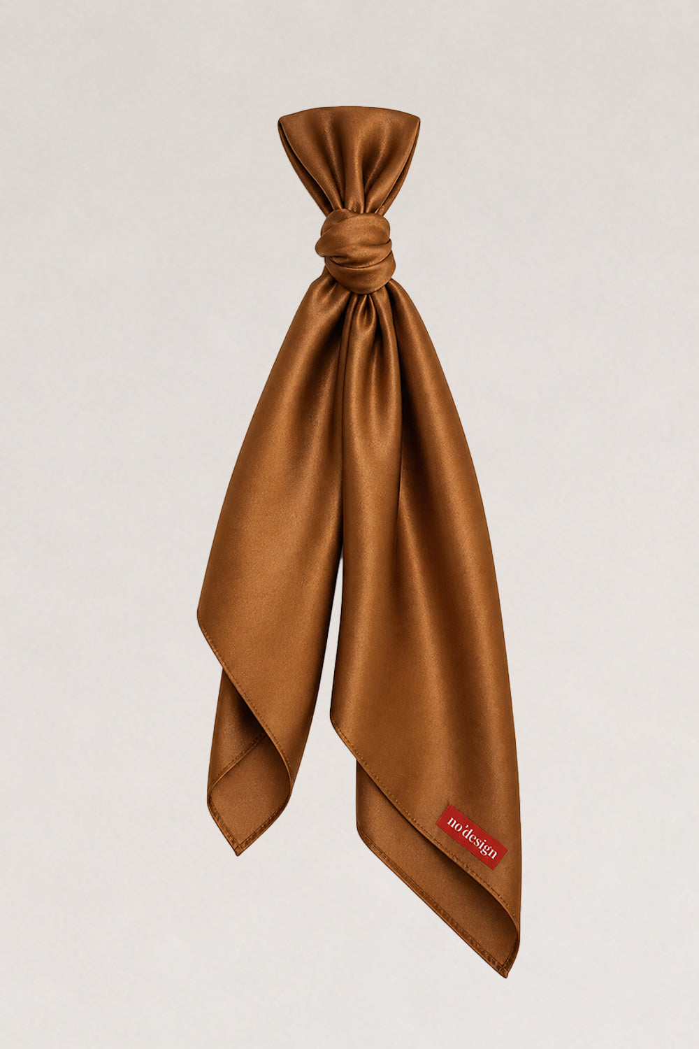 Bronz Parlak Saten Fular Bandana - 0