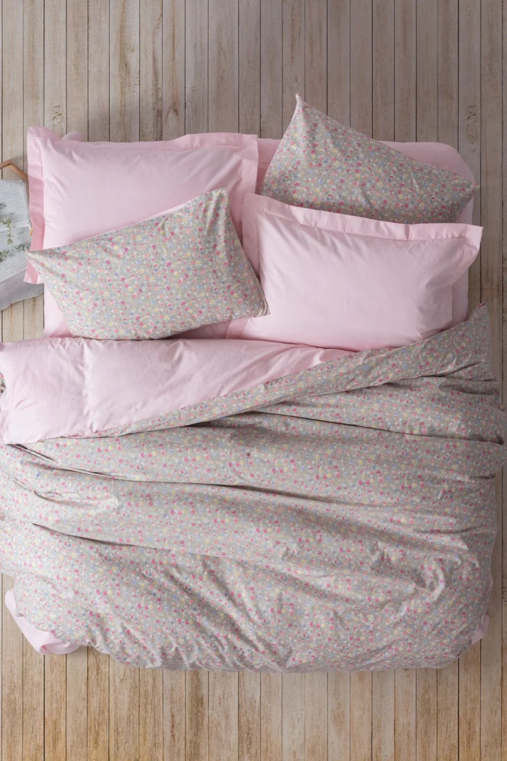 Petite Tek Kişilik Lastikli Çarşaflı Nevresim Takımı Sihu Pembe - 0
