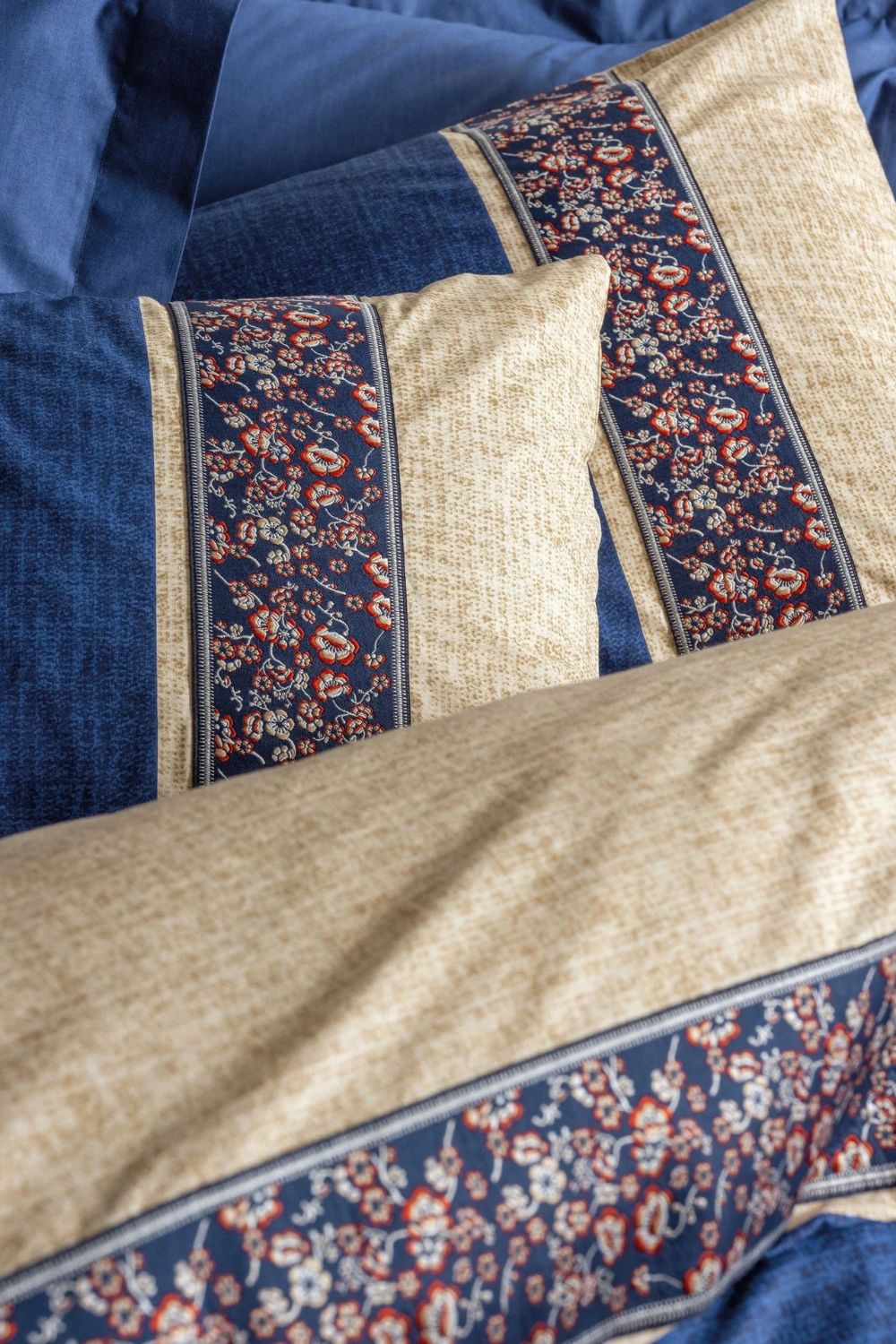 Folk Art Çift Kişilik Nevresim Takımı Rayen Lacivert - 1