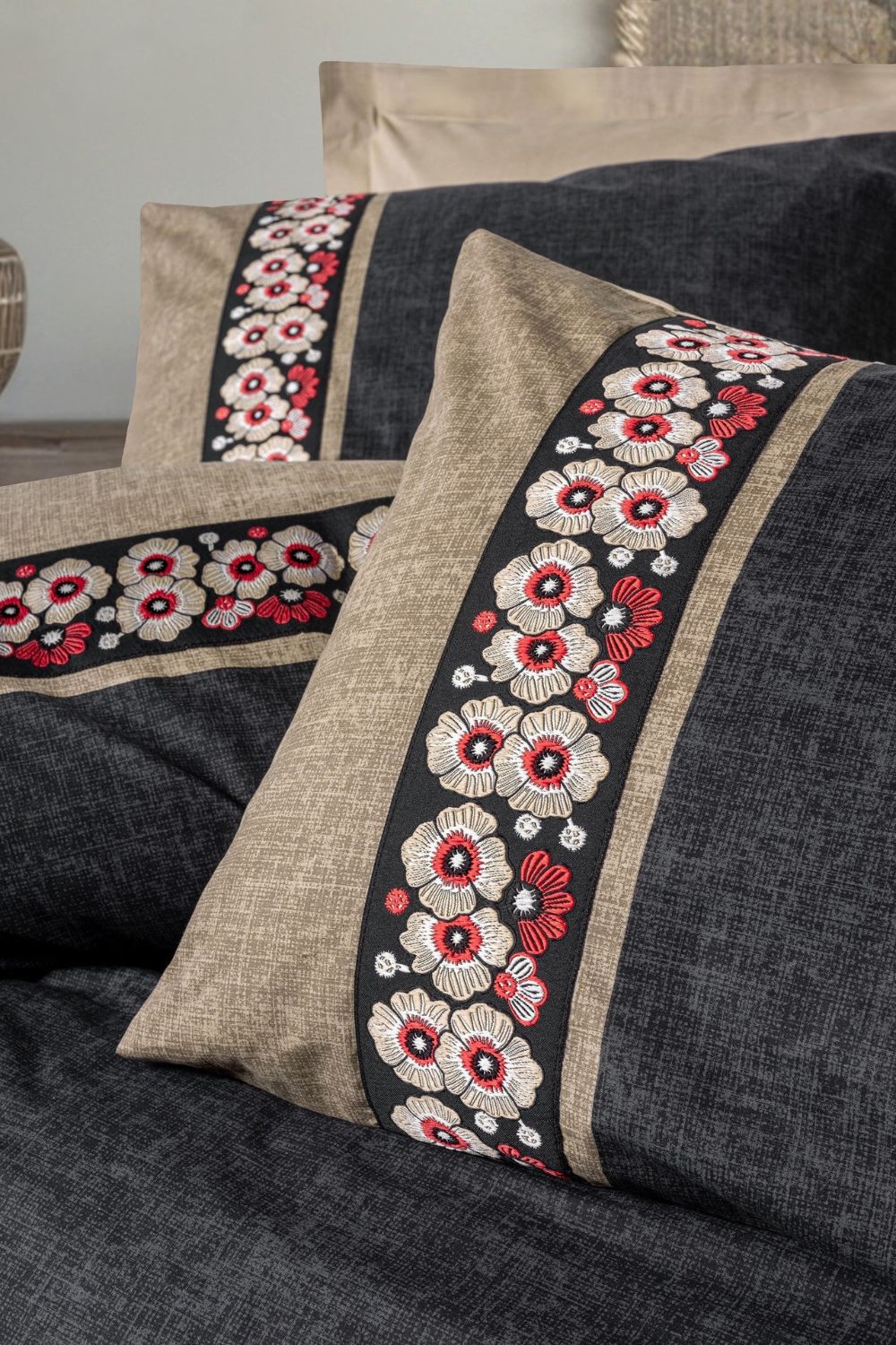 Folk Art Çift Kişilik Nevresim Takımı Yamka Bej - 1