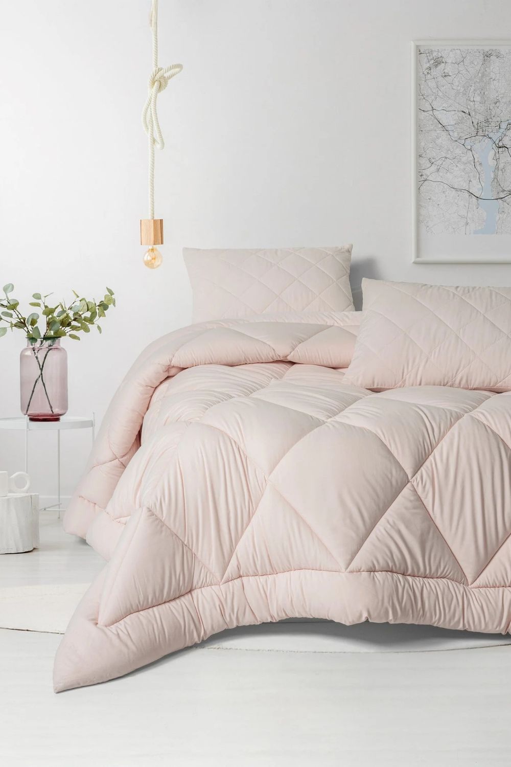 Softwash Çift Kişilik Yorgan Seti Pembe 160x200 Lastikli Çarşaf - 0