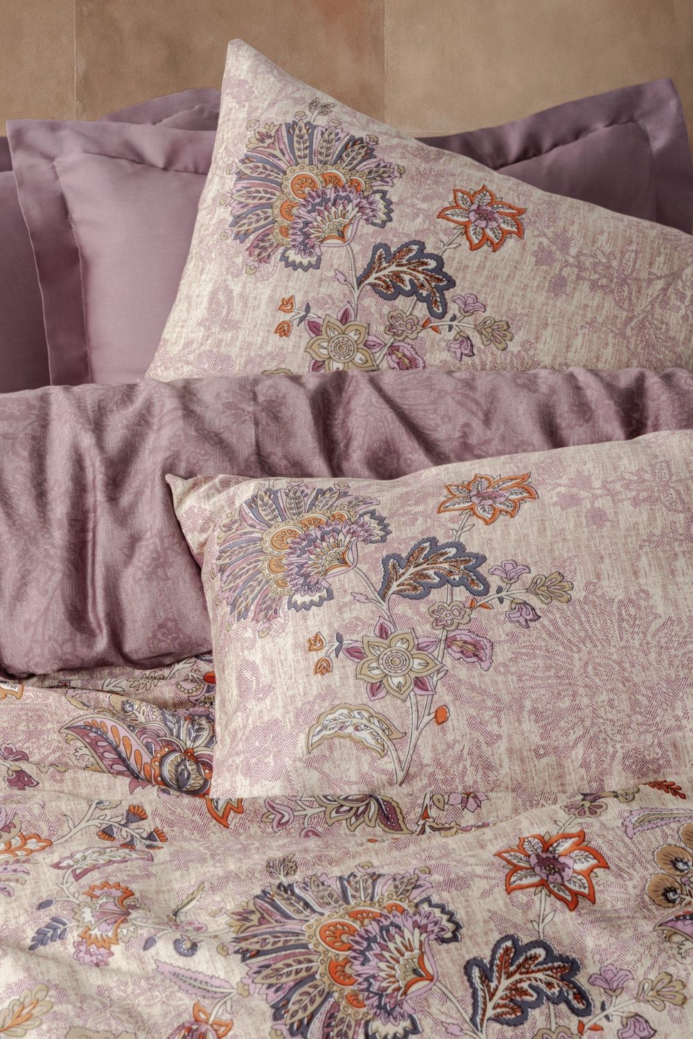 Saten Çift Kişilik Nevresim Takımı – Majolica Mürdüm - 1