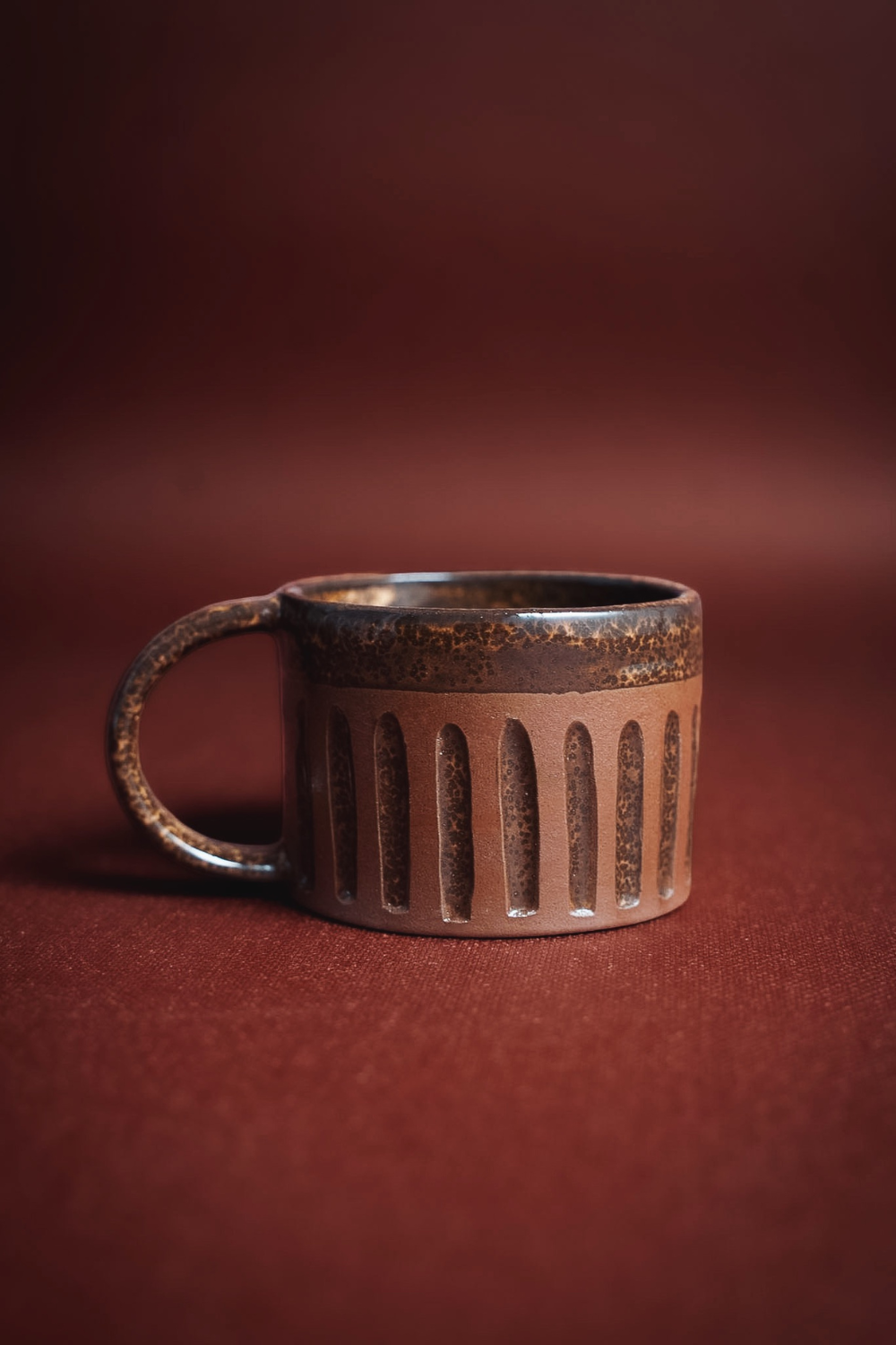 Mocha Stoneware Bardak – Terracotta & Kahve– 2’Li Set - 0